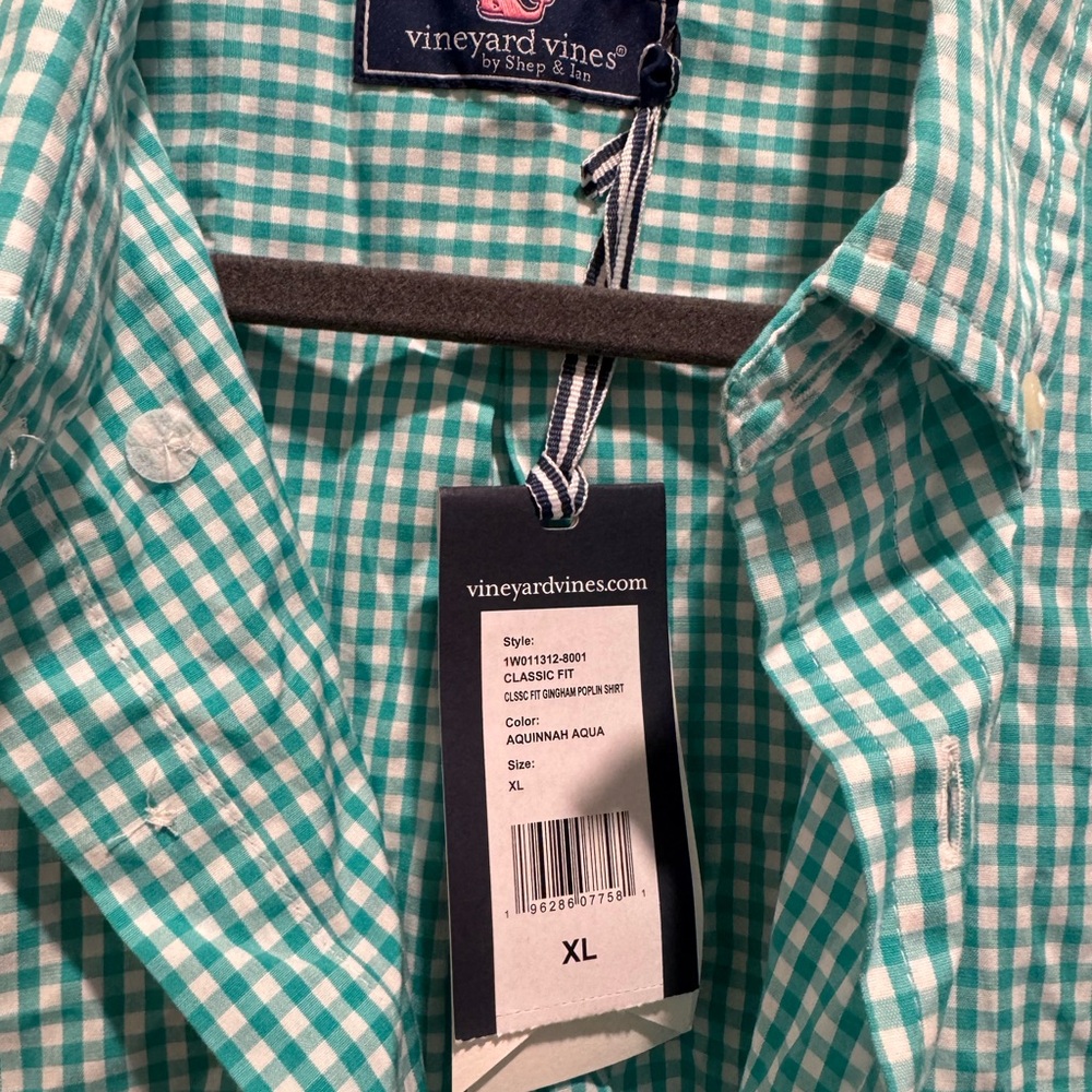 Vineyard Vines Aqua Checkered Shirt